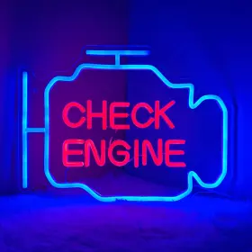 B0BZ7DFNHT ABOOLY Check Engine Led Neon Sign Garage Wall Art