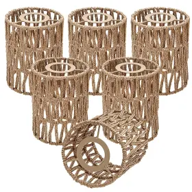 B0DNF8D4GK AKSIPO Pack Rattan Lamp Shade Boho Mini Hangi