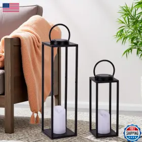 B0DW7MGRD9 ALL FORTUNE Solar Lanterns Tall Farmhouse Weat