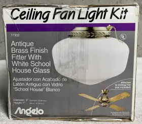 098197971593 ANGELO Ceiling Fan Light Antique Finish Fitter