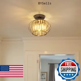 B0F6C8JVM7 ANWIO Crystal Semi Flush Mount Ceiling Light