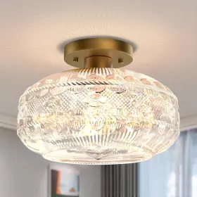 B0D4M74BHY APOTO Semi Flush Mount Ceiling Light Fixture Globe