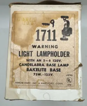 1711 ARROW HART Warning Light Lampholder Bakelite Base