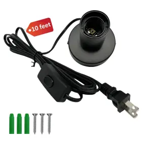 ATPD-004-1-B-10FT ATIYOC Screw Light Socket Extension Cord