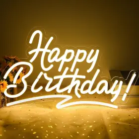 B0C6XLTZJ8 ATTNEON Happy Birthday Neon Sign Led Wall Backdrop