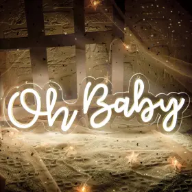 Attneon B0c6xm6j5v Oh Baby Neon Sign For Wall Decorneon Light Up Backdrop