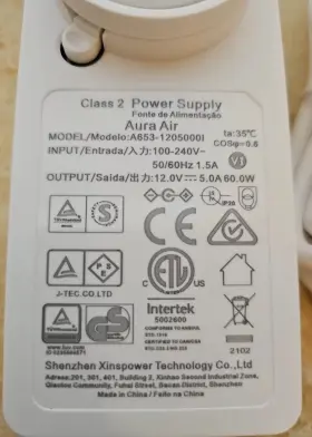 A653-12050001 AURA AIR Power Adapter Ac Supply Strip Light