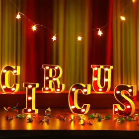 B0CWTVMDSH AURELEMA Circus Led Light Up Letters Sign Battery