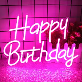 B0DSC32656 AYWYYJCH Happy Birthday Neon Sign Dimmable Led