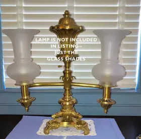 00840 B-P LAMP Argand Trumpet Shade Frosted Glass #3