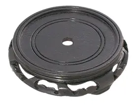 10264B B-P LAMP Top Inset Oriental Wooden Base Waxed Finish