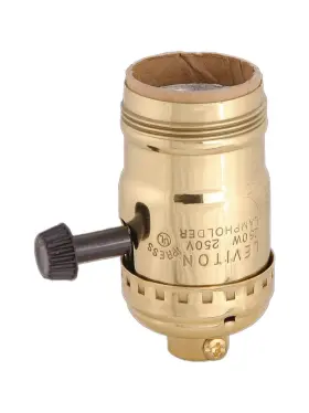 40141 B-P LAMP Turn Knob Socket Leviton Lacq Uno Thread
