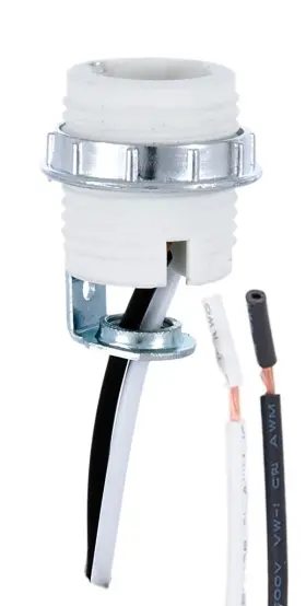 47706 B-P LAMP Porcelain Candelabra Socket Hickey Ring Leads
