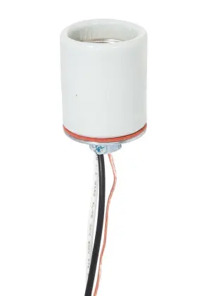 47714BG B-P LAMP Glazed Porcelain Base Socket Wire Leads
