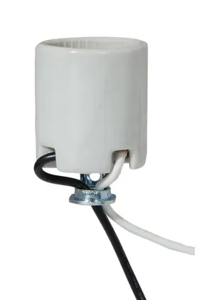 47742 B-P LAMP Keyless Glazed Porcelain Base Socket Hickey