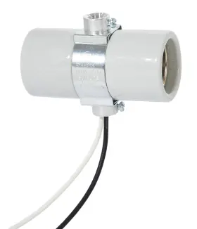 47757 B-P LAMP Twin Med Base Glazed Porcelain Socket Double