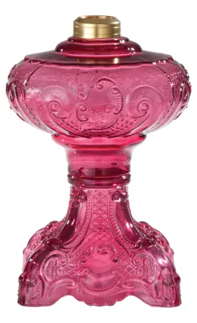 67499 B-P LAMP Princess Feather Oil Glass