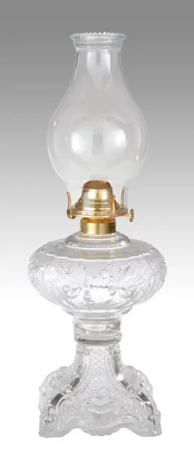 67503C B-P LAMP Princess Feather Kerosene Crystal Glass Font