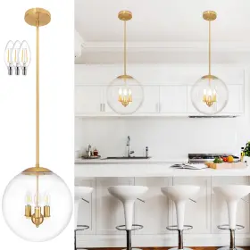 B0DBZDZB1K BAGOOD Globe Pendant Glass Finish Kitchen Island