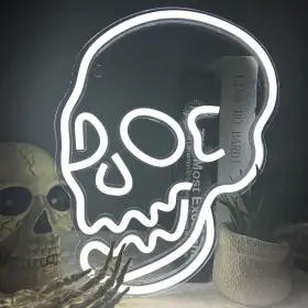 B0B31FHVH5 BERNICEKELLY Halloween Skull Neon Sign Led Wall