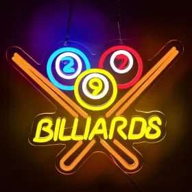 B0D9H11LPX BLECODE Billiards Neon Sign Wall Bright Led Light