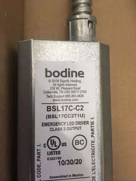 BSL17C-C2T1U BODINE ELECTRIC Emergency Led Driver Volt Ac