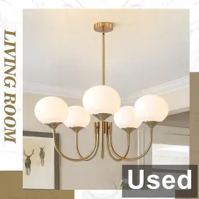 BP1082-G BOKT Light Contemporary Milk Glass Globe Chandelier