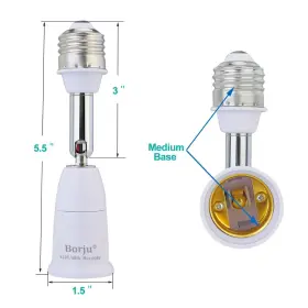 791450454702 BORJU Light Socket Extender Extension Adjus #3