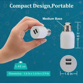 791450454719 BORJU Light Socket Usb Adapter Lighting Mini Fan #3