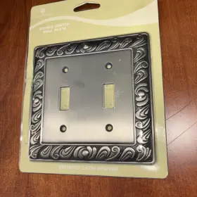022788619199 BRAINERD Brainard Wall Plate Pewter Double Cover