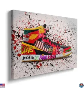 B0DP9G7G3M CANVAS Amovlov Colorful Graffiti Sneaker Wall Art