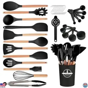SKUS001 SILICONE Gaixvny Stick Kitchen Utensils Set Wooden