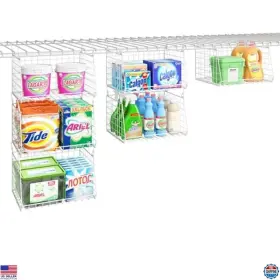 GL20-WT LAUNDRY Sonyabecca Basket Organizer Rotating Hooks