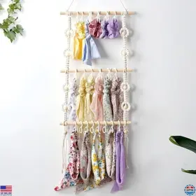 SRTFINE-020 WALL Macrame Headband Holder Hooks Boho Organizer