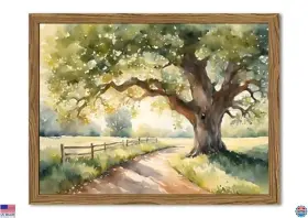 B0F871HX75 TREE Wgtuwy Landscape Wall Art Watercolor Country