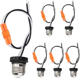 6-PACK BRANDED01 Socket Adapter Light Bulb Screw Male
