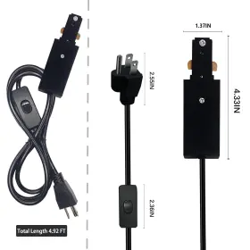 753817663417 BRAVSEKAI Track Lighting End Cord Connector Sing #3