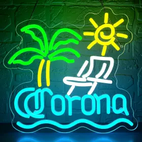 B0FH42BPSX BRINEON Palm Tree Neon Sign Wall Beer Light Cave