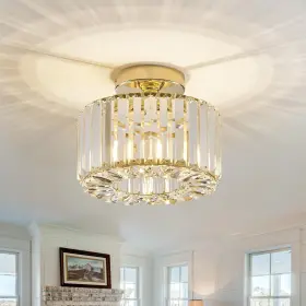 B0C6M6G9P1 BUXVRCS Crystal Ceiling Light Fixture Semi Flush