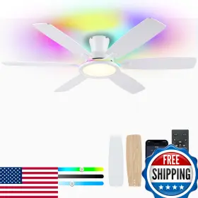 B0F3D2LWCW BYKISTOK Flush Mount Ceiling Fan Light Outdo