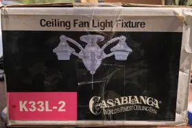 K33L-2 CASABLANCA Ceiling Fan Center Stem Light Fixture