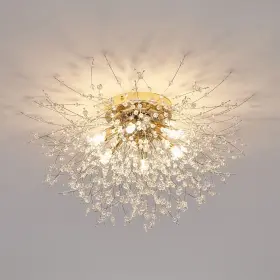 B09G3H2FCZ CM MZY Sputnik Flush Mount Ceiling Light Crystal