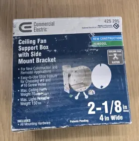 425-205 COMMERCIAL ELECTRIC Ceiling Fan Box Mount Bracket