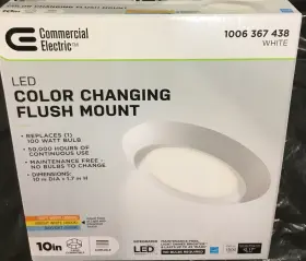 849489074726 COMMERICAL ELECTRIC Selectable Led Flush Mount