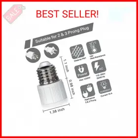 821906498865 COMYAN Pack Light Bulb Socket Adapter Prong Plug #2