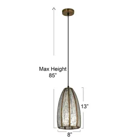 EC1559 CREATIVE CO-OP Antiqued Mirrored Mercury Glass Pendant #2