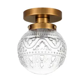B0CNGJ2CH7 DAUNTON Semi Flush Mount Ceiling Light Globe Glass