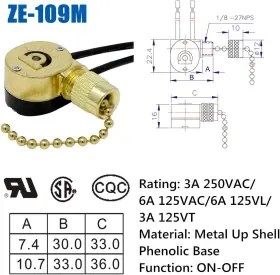 ZE-109M DAYONE Ceiling Chain Switch Zing Ear Light #2