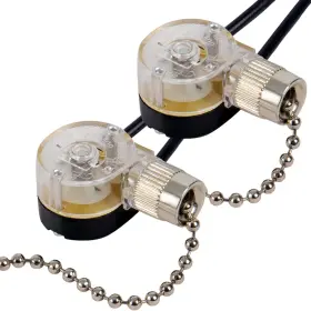 NICKEL1092SET DAYONE Chain Switch Zing Ear Ceiling Fan Light