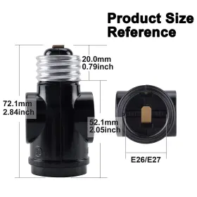 E26-BLK-2P DICUNO Polarized Outlet Socket Adapter Standard #3